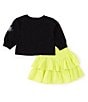 Color:Black - Image 2 - Little Girls 2T-8 Dreamer Skirt Set