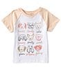 Color:White - Image 1 - Little/Big 2T-10 Girls Raglan Sleeve Dog Love Graphic T-Shirt
