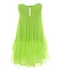 Color:Lime - Image 4 - Little/Big Girls 2T-10 Long-Sleeve Jacket & Sleeveless Ruffle-Hem Mesh Dress Set