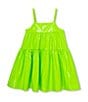 Color:Lime - Image 2 - Little/Big Girls 2T-10 Sleeveless Faux Leather Shift Dress