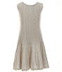 Color:Silver - Image 1 - Little/Big Girls 2T-10 Sleeveless Ombre Sweater-Knit Dress