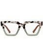 Color:Green - Image 2 - Women's Take A Bow Two Tone Square Blue Light Reader Glasses