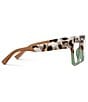 Color:Green - Image 3 - Women's Take A Bow Two Tone Square Blue Light Reader Glasses