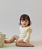 Color:Marigold - Image 3 - Baby Girls Newborn-12 Months Long-Sleeve Ruffle Stripes Away Bodysuit