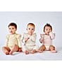 Color:Marigold - Image 4 - Baby Girls Newborn-12 Months Long-Sleeve Ruffle Stripes Away Bodysuit