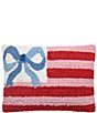 Peking Handicraft Americana Bow Flag Wool Hook Mini Pillow - Image 1