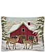 Peking Handicraft Cabin And Deer Hook Wool Pillow - Image 1