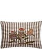 Peking Handicraft Harvest Flower Plaid Embroidered Breakfast Pillow - Image 1