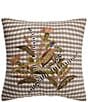 Peking Handicraft Harvest Pheasant Plaid Embroidered Square Pillow - Image 1