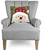 Peking Handicraft Holiday Collection 3D Santa Hooked Wool Square Pillow, Color:Multi - Image 2
