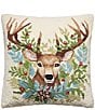 Peking Handicraft Holiday Collection Holiday Deer Wool Hook Pillow - Image 1