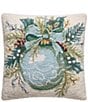 Peking Handicraft Holiday Collection Ornament Bow Wool Hook Pillow - Image 1