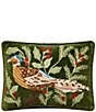 Peking Handicraft Holiday Collection Pheasant Embroidered Velvet Pillow - Image 1
