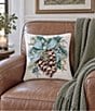 Peking Handicraft Holiday Collection Pinecone Bow Wool Hook Pillow - Image 3