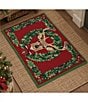 Peking Handicraft Holiday Collection Reindeer Wreath Hook Rug - Image 2