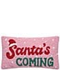 Peking Handicraft Holiday Collection Santa's Coming Wool Hook Pillow - Image 1