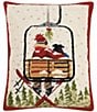 Peking Handicraft Holiday Collection Ski Lift Wool Hook Pillow - Image 1