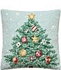 Peking Handicraft Holiday Collection Vintage Tree Wool Hook Pillow - Image 1