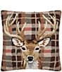 Peking Handicraft Huntsman Collection Deer Tartan Wool Hook Pillow - Image 1