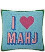 Peking Handicraft I Love Mahj Wool Hook Throw Pillow - Image 1