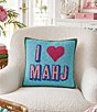 Peking Handicraft I Love Mahj Wool Hook Throw Pillow - Image 3
