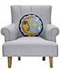 Peking Handicraft Moon Slice Wool Hook Round Pillow - Image 2