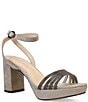 Color:Pewter - Image 1 - Aliana Rhinestone and Shimmer Suede Dress Sandals