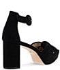 Color:Black - Image 2 - Anesa Suede Knotted Ankle Strap Platform Dress Sandals