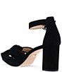Color:Black - Image 3 - Anesa Suede Knotted Ankle Strap Platform Dress Sandals