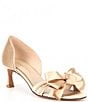 Color:Platinum Gold - Image 1 - Blythe Satin Bow Dress Sandals