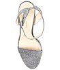Color:Pewter - Image 5 - Brynn Shimmer Fabric Ankle Strap Block Heel Dress Sandals