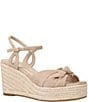 Pelle Moda Elbie Suede Bow Platform Espadrille Wedge Sandals - Image 1