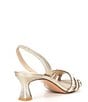 Color:Platinum Gold - Image 2 - Felice Shimmer Suede Rhinestone Embellished Slingback Dress Sandals