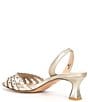 Color:Platinum Gold - Image 3 - Felice Shimmer Suede Rhinestone Embellished Slingback Dress Sandals