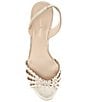 Color:Platinum Gold - Image 5 - Felice Shimmer Suede Rhinestone Embellished Slingback Dress Sandals