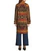 Pendleton Archive Wool Blend Jacquard Print Stand Collar Long Sleeve Coat, Color:Autumn Birch Brown - Image 3