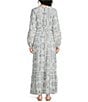 Pendleton Athena Printed V-Neck Long Sleeve Maxi A-Line Dress - Image 2
