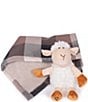 Color:Tan/Black - Image 1 - Block Plaid Berber Pet Throw & Lamb Toy Gift Set