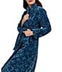 Pendleton Blue Ridge Print Cotton Terry Velour Cozy Long Robe - Image 3