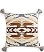 Color:Dusty Blue - Image 1 - Canyon Trails Southwestern-Inspired & Tasseled 20#double; Square Pillow