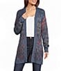 Pendleton Cheyenne Textured Knit Banded Collar Long Sleeve Open Front Tie Cardigan - Image 1