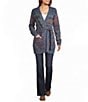 Pendleton Cheyenne Textured Knit Banded Collar Long Sleeve Open Front Tie Cardigan - Image 3