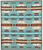 Color:Aqua - Image 1 - Chief Joseph Southwestern Print Robe Blanket
