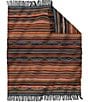 Color:Garnet - Image 1 - Chimayo Southwestern Fringe Wool Throw Blanket