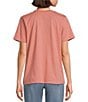 Color:Dusty Rose - Image 2 - Crew Neck Short Sleeve Summerland Geometric Print Graphic Tee