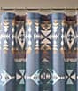 Pendleton Diamond Peak Geometric Pattern Shower Curtain, Color:Blue - Image 3