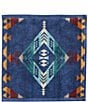 Color:Blue/Multi - Image 4 - Diamond Peak Jacquard Southwestern Geometric Pattern Bath Towels