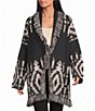 Pendleton Geometric Graphic Pattern Shawl Collar Long Sleeve Single Button Statement Sweater Cardigan - Image 1