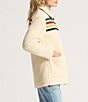 Pendleton Glacier Sunset Stripe Print Club Collar Patch Pocket Zip Front Barn Coat, Color:Glacier Ivory - Image 3