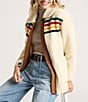 Pendleton Glacier Sunset Stripe Print Club Collar Patch Pocket Zip Front Barn Coat, Color:Glacier Ivory - Image 5